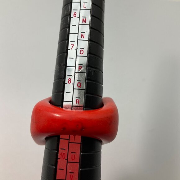 VTG New N/tags Chunky Artisan Handmade Orange Red Ceramic Ring Plus Size 9-9.5 - Picture 5 of 6